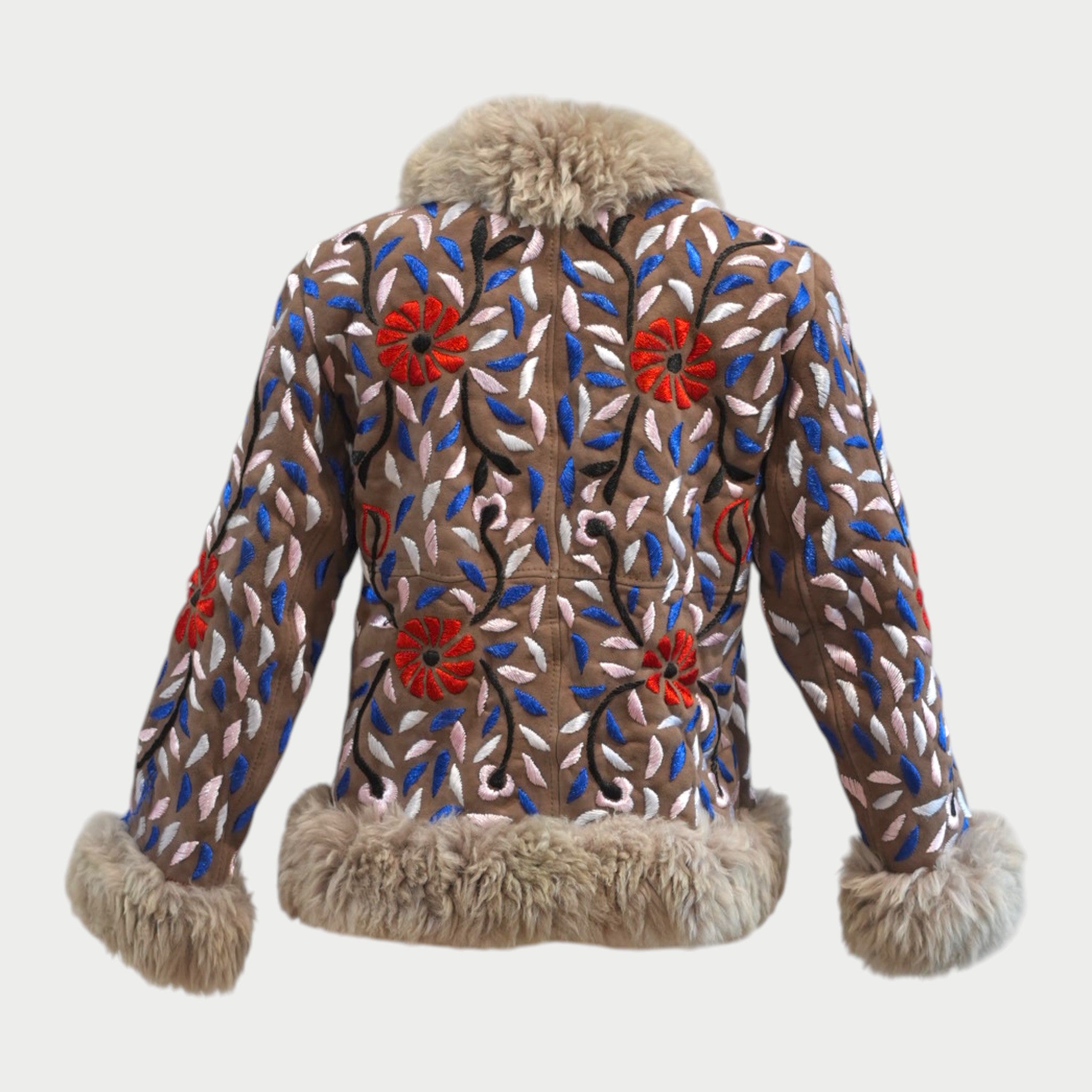 Hand embroidered floral jacket - back 