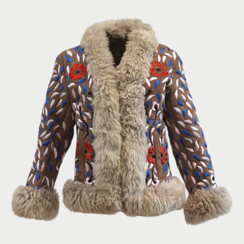 Handmade Afghan sheepskin womens jacket