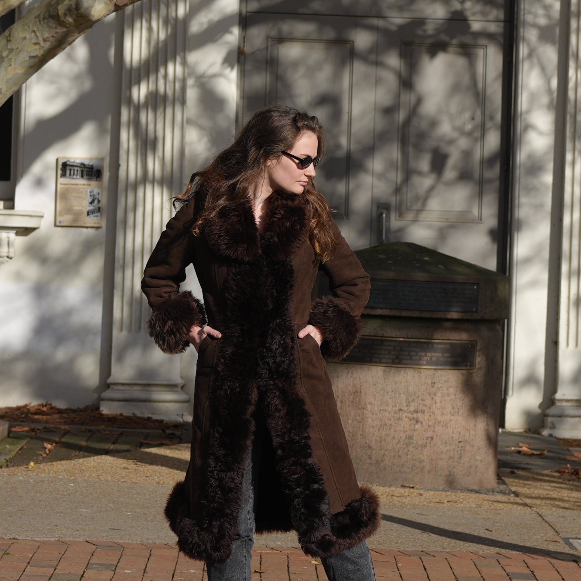 Brown long authentic Afghan coat in Australian town