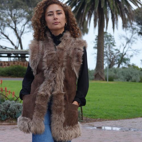 Authentic sheepskin Afghan waistcoat furr Nastaran