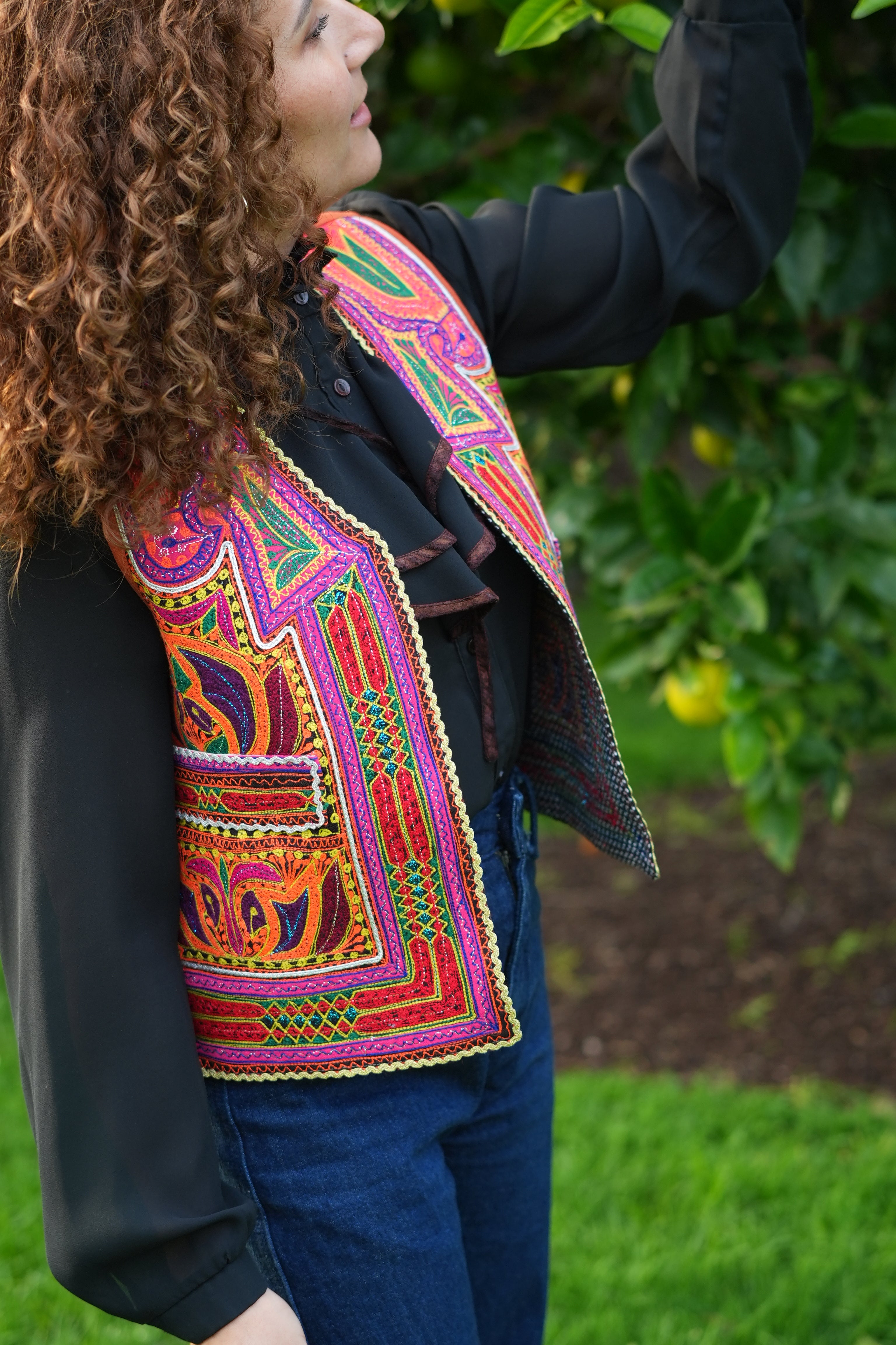 Afghan hazaragi hand embroidered vibrant womens vest