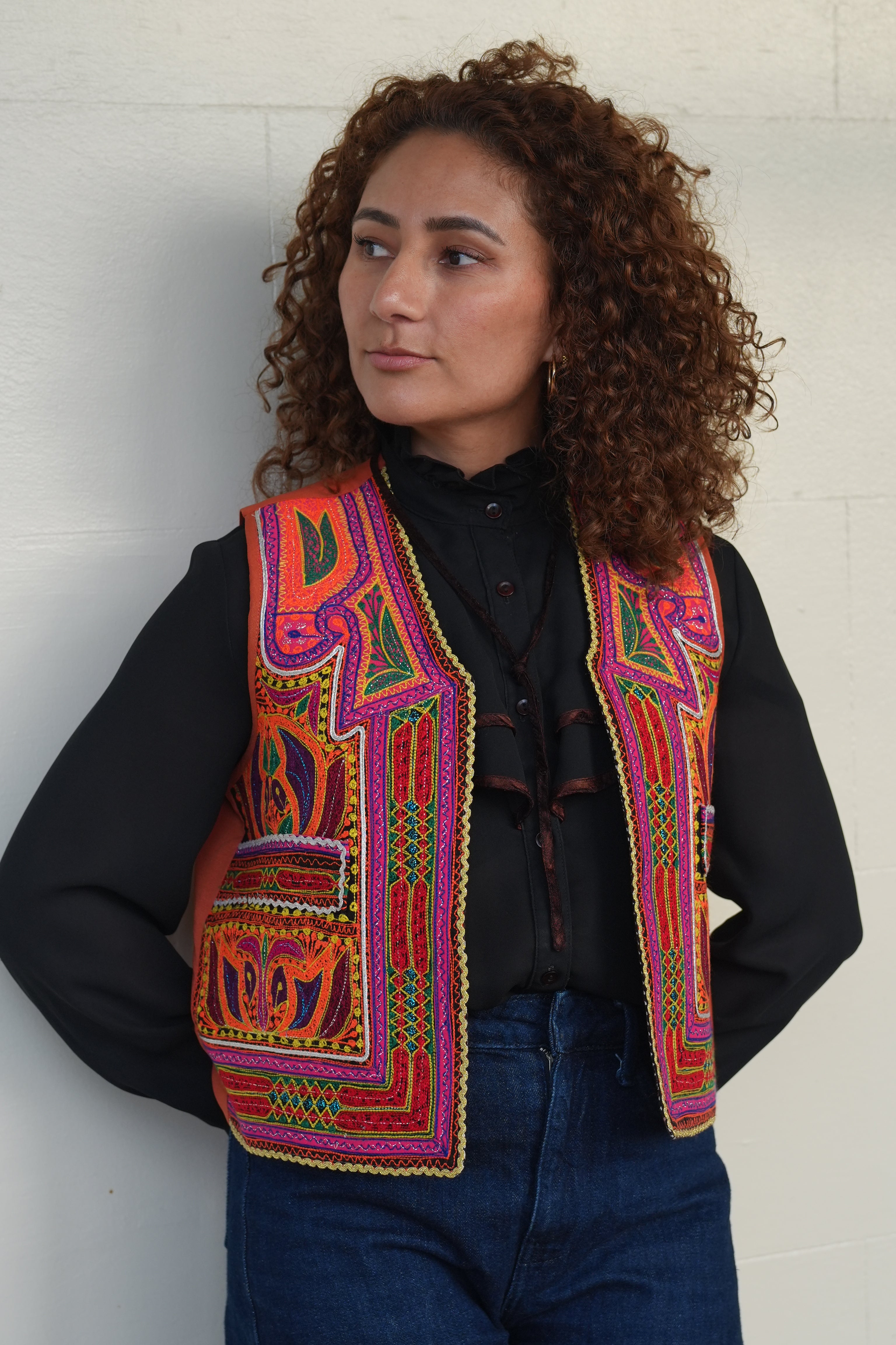 Afghan Artisan embroidered womens waistcoat - hazaragi