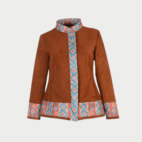 Ikat print classic fit womens jacket