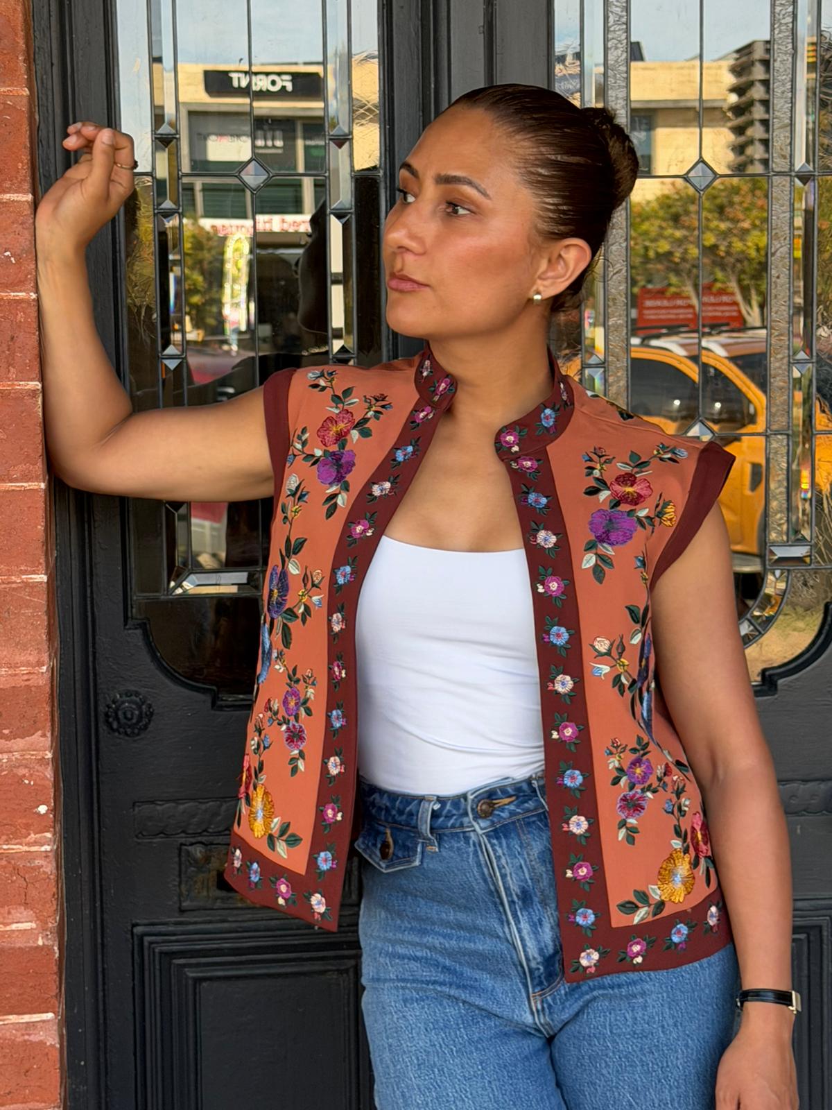 Nasrin floral embrodered womens waistcoat - Nastaran - Australian label