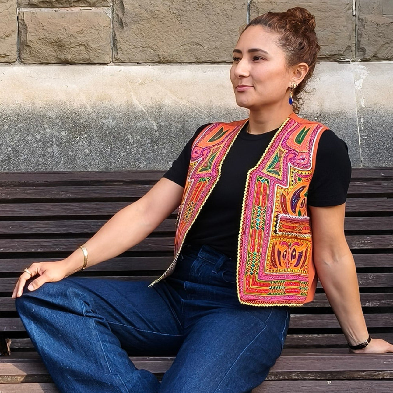 Afghan Hazaragi women's hand embroidered waistcoat 