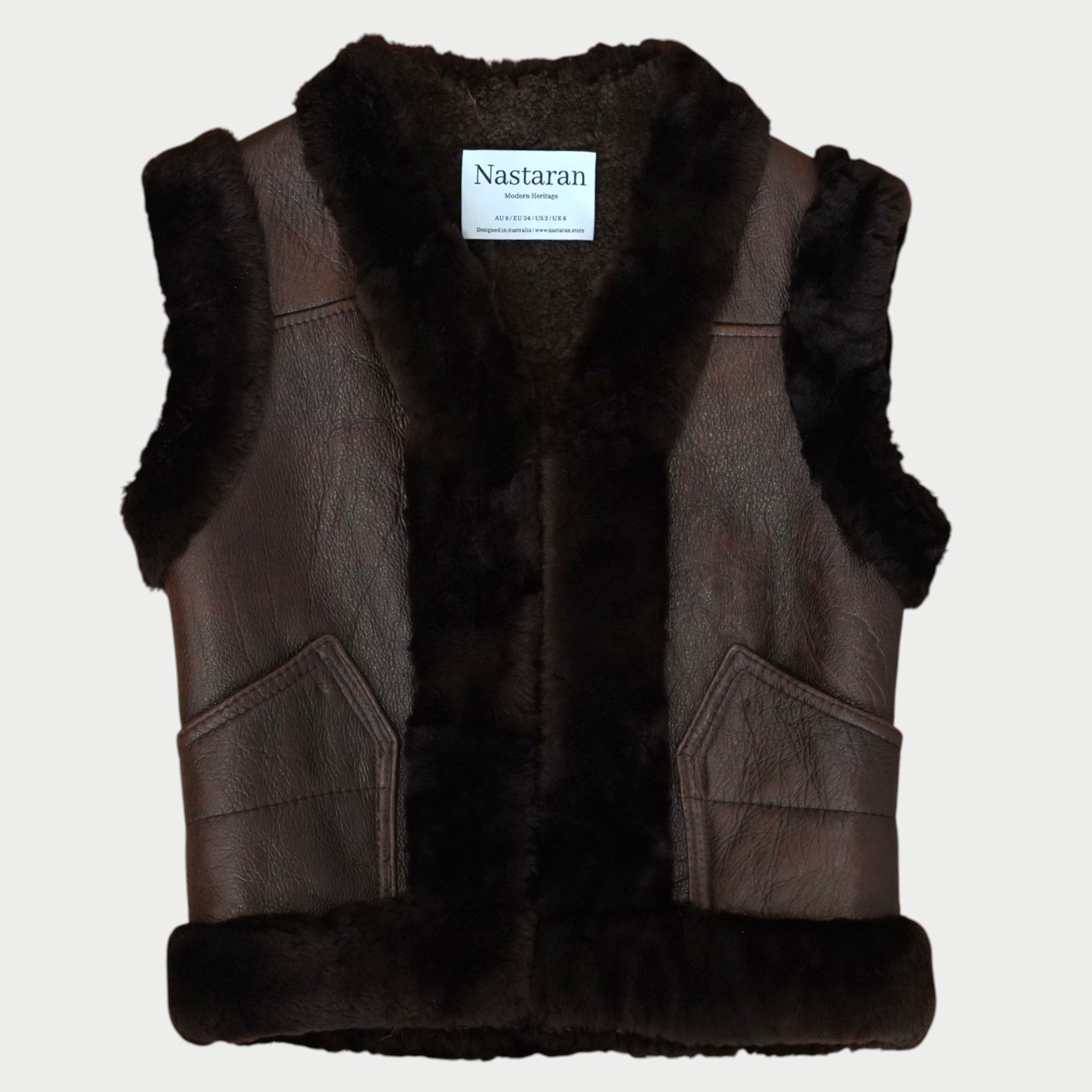 Made-to-order: Nika authentic Afghan waistcoat in dark brown