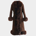 Authentic sheepskin Afghan coat in chocolate brown - Nastaran