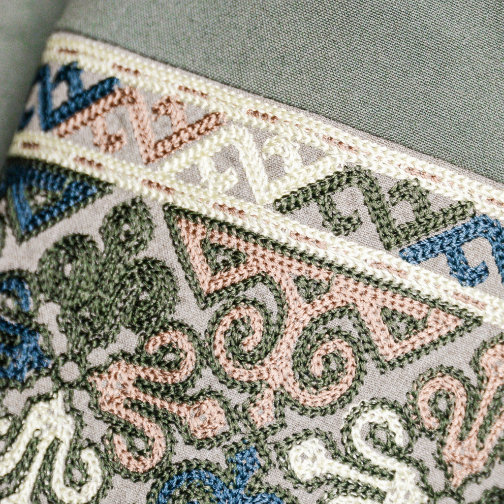 Nadia geometric Turkmen style embroidered womens jacket - embroidered cuff detail - Nastaran