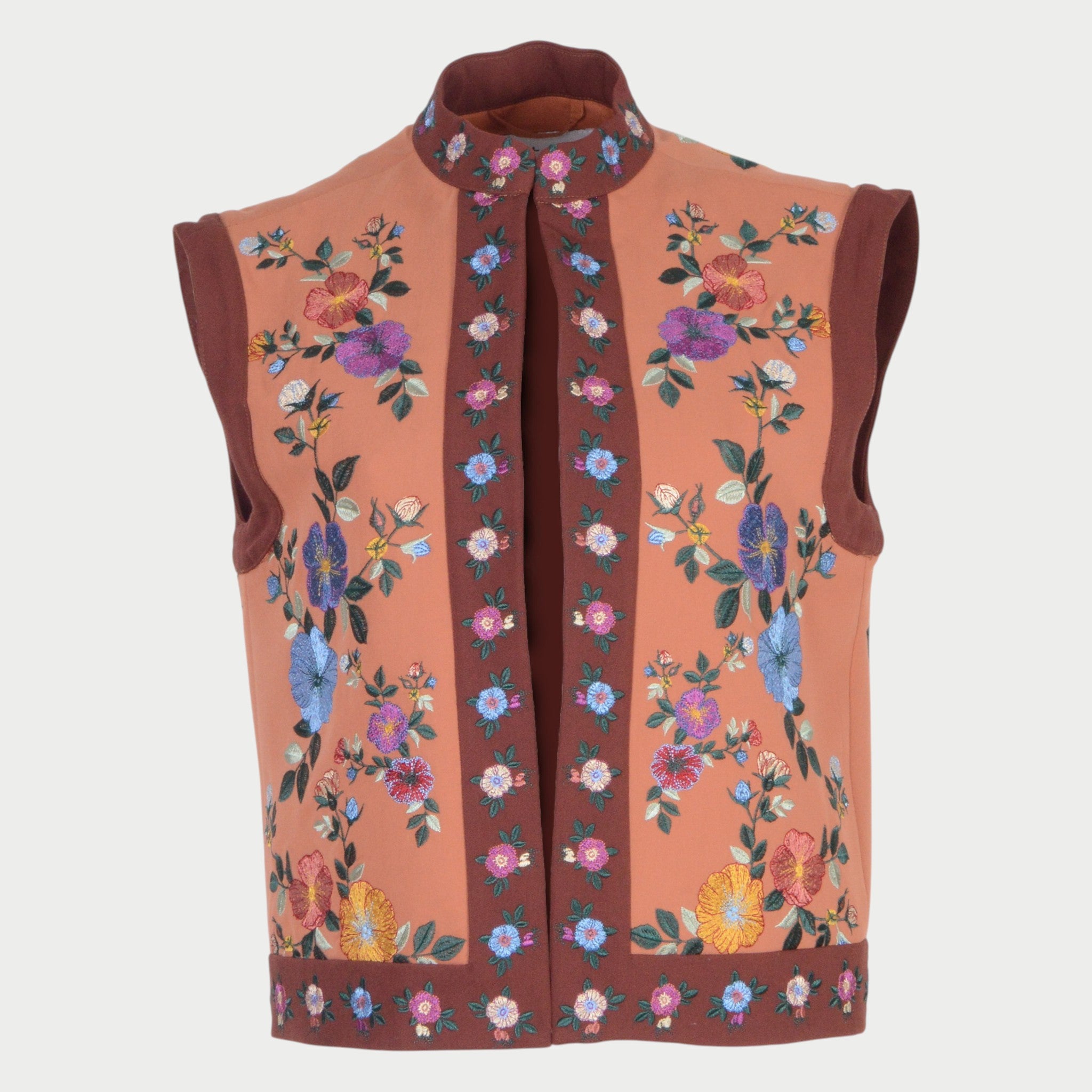 Floral embroidered womens waistcoat