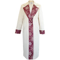Nora ivory silk smooth jacquard womens coat - silk road statement coat - Nastaran hero image front
